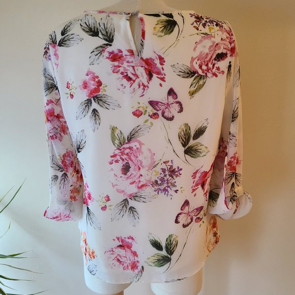Cleo 3/4 Sleeve Floral Tunic Blouse - Picture 3 of 7